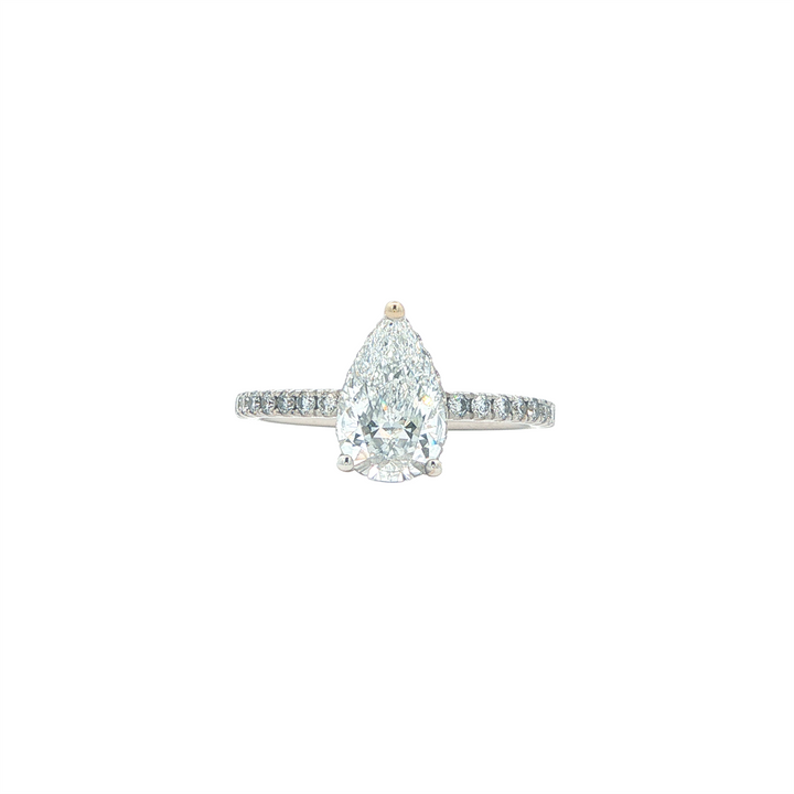 18KT White Gold 1.68ctw Pear Lab Grown Diamond Engagement Ring