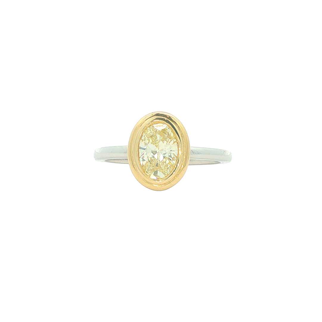 14KT Yellow and White Gold 1.02cttw Canadian Diamond Solitaire Ring