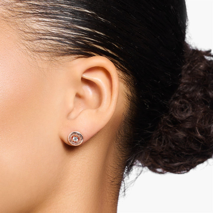 Thomas Sabo Sterling Silver Rose Gold Plated CZ Stud Earrings
