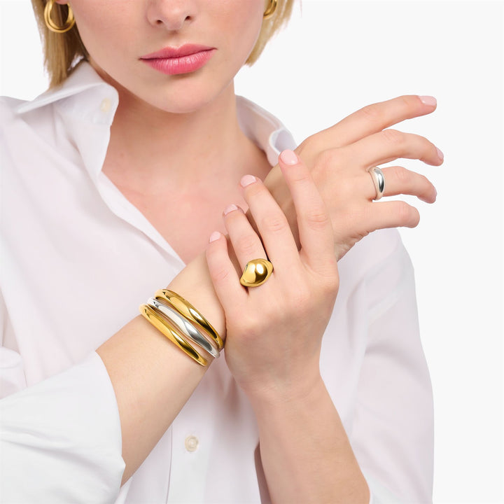 Thomas Sabo Gold-Plated Ring In Organic Drop-Shape
