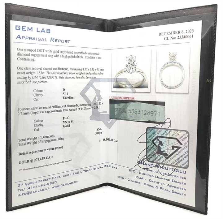 18KT White Gold 1.62ctw Diamond Engagement Ring