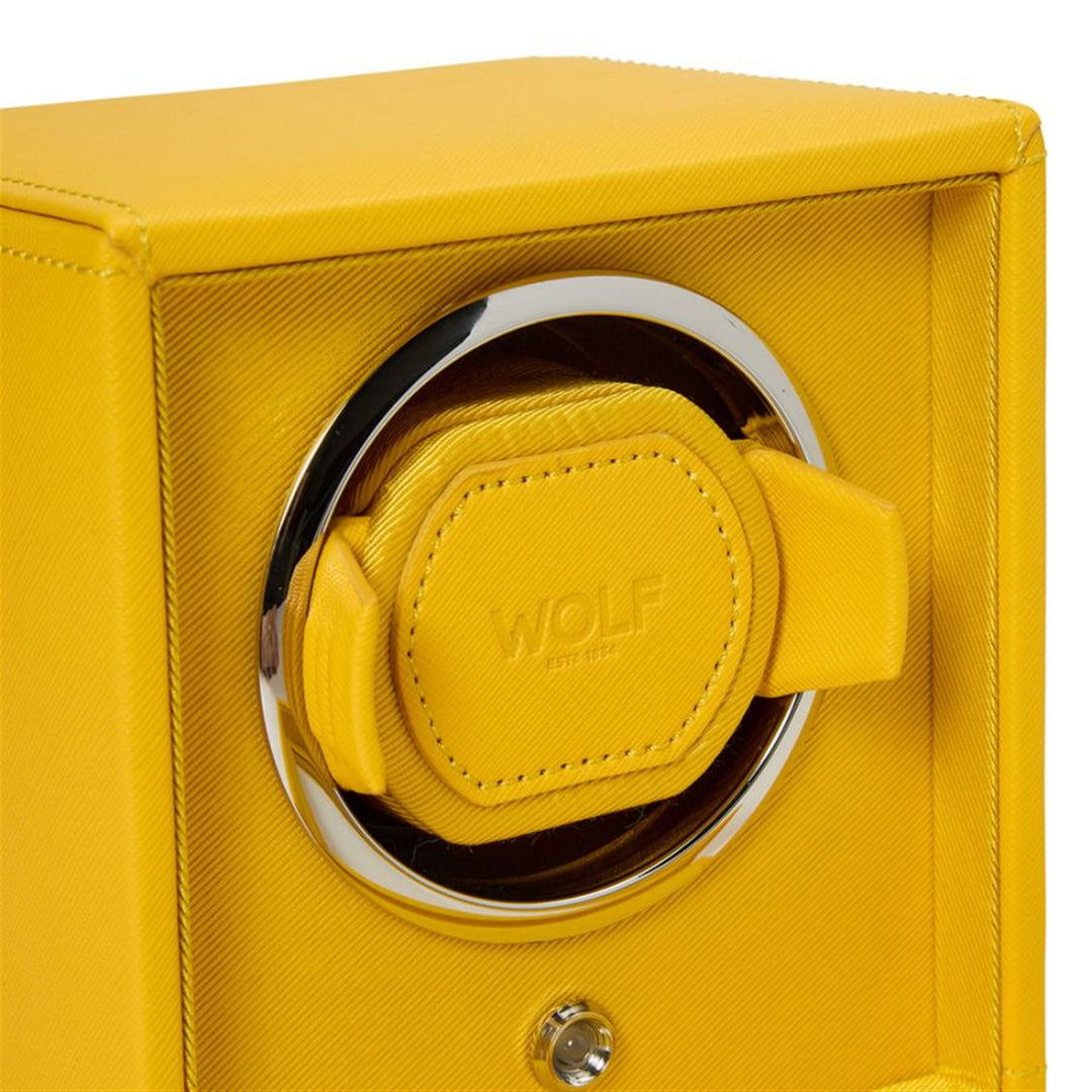 Cub Single Watch Winder With Cover - Yellow