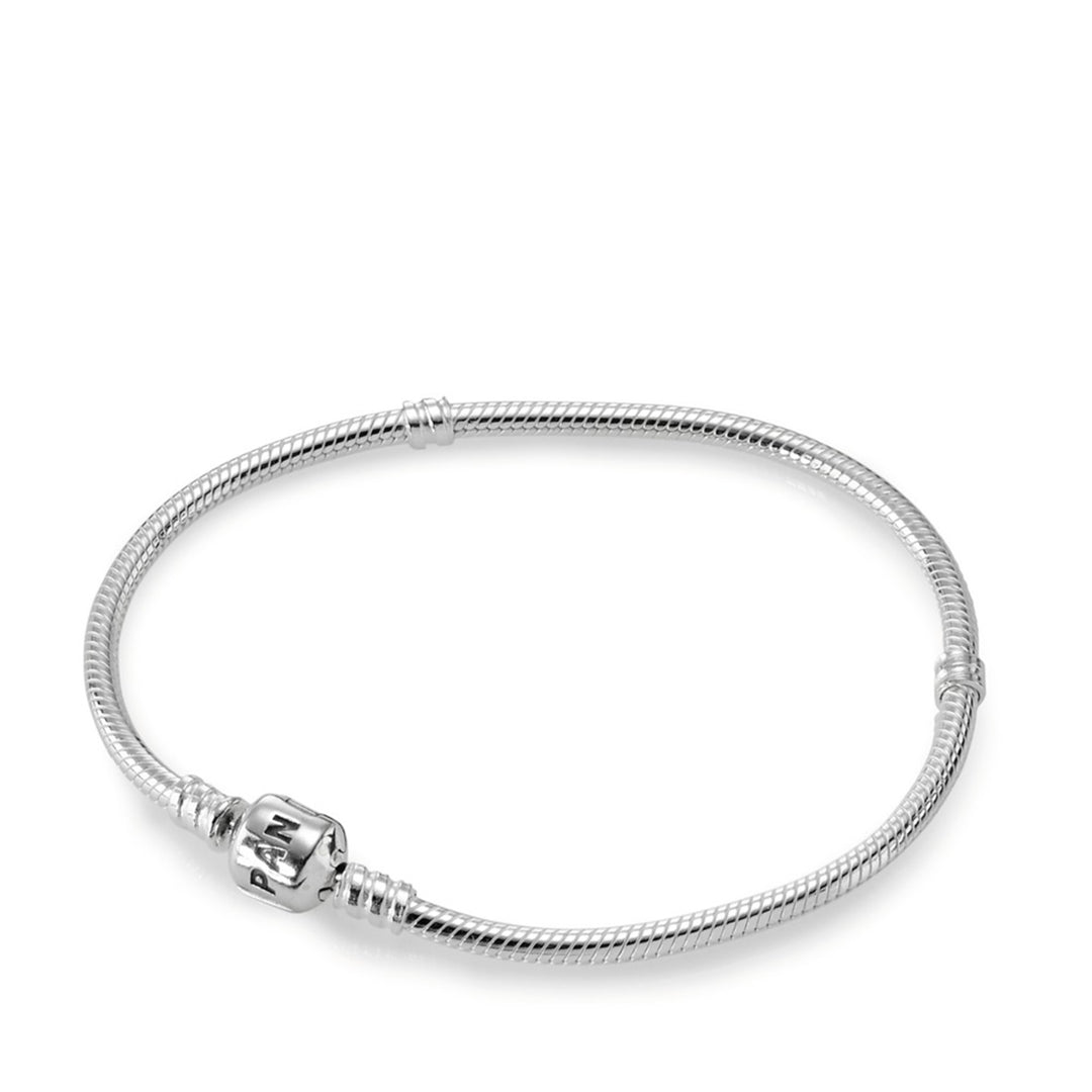 Sterling Silver Barrel closure bracelet, 18 cm / 7.1 in