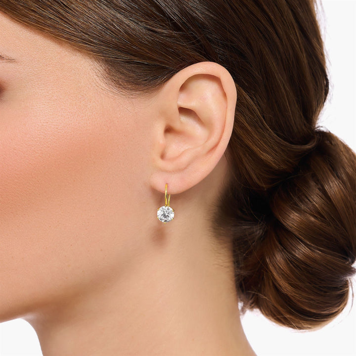 Thomas Sabo Sterling Silver Gold Plated CZ Earrings