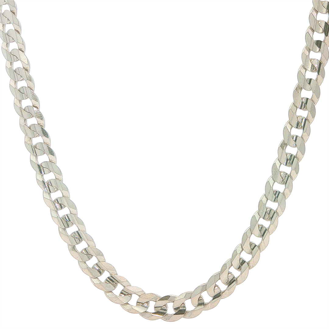 10KT White Gold 5mm Curb Chain 22"