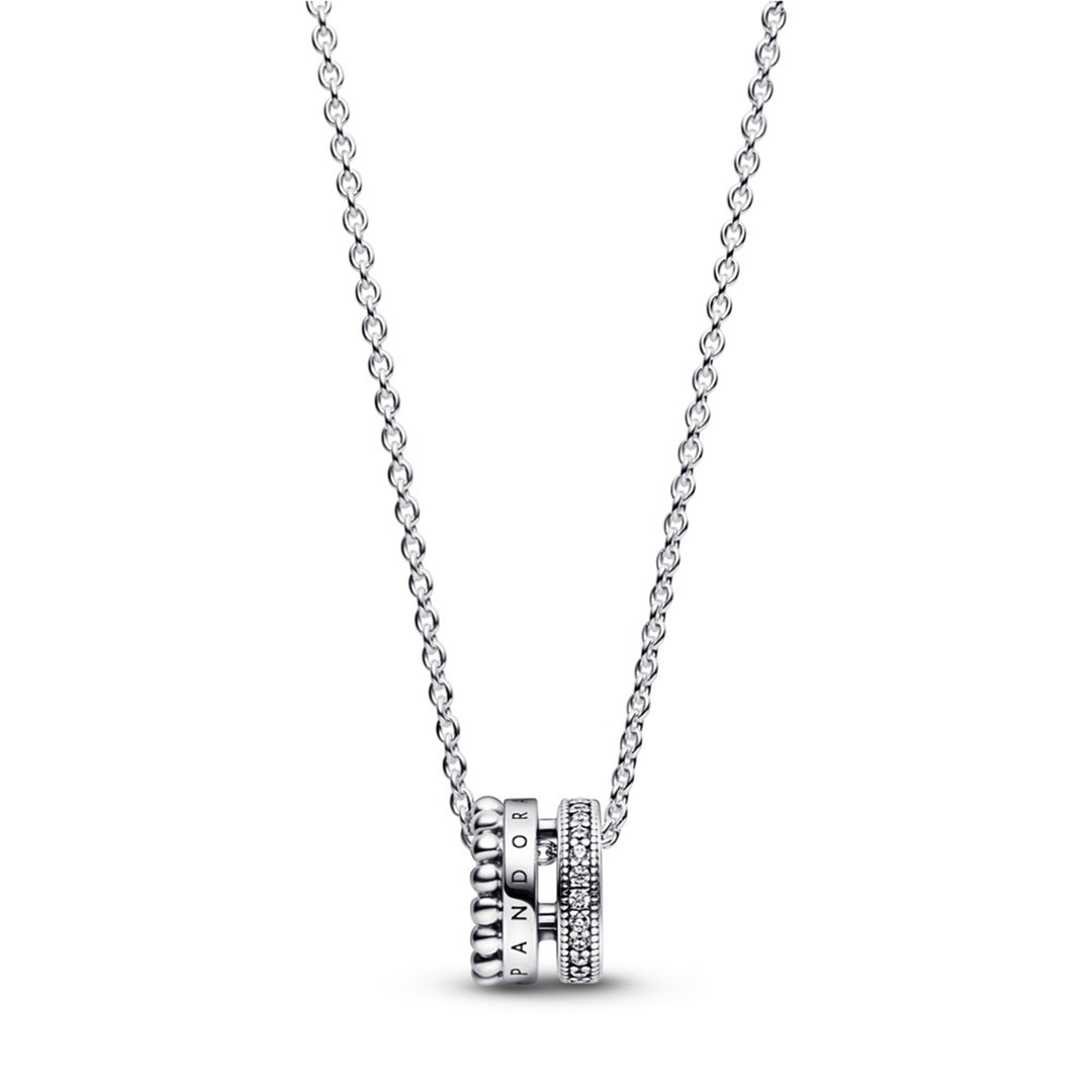 Pandora logo sterling silver necklace