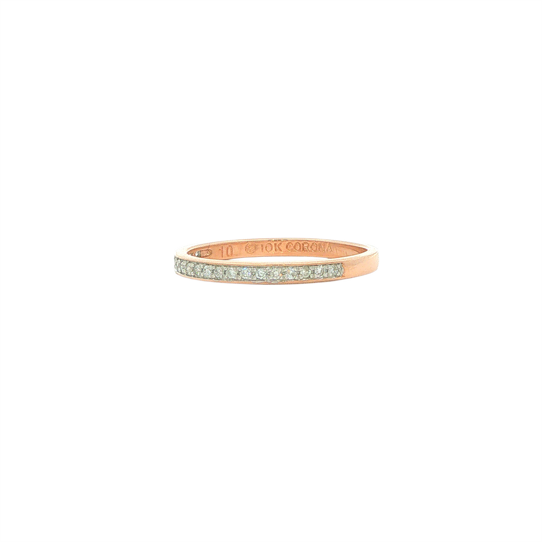 10KT Rose Gold and Diamond Corona Band