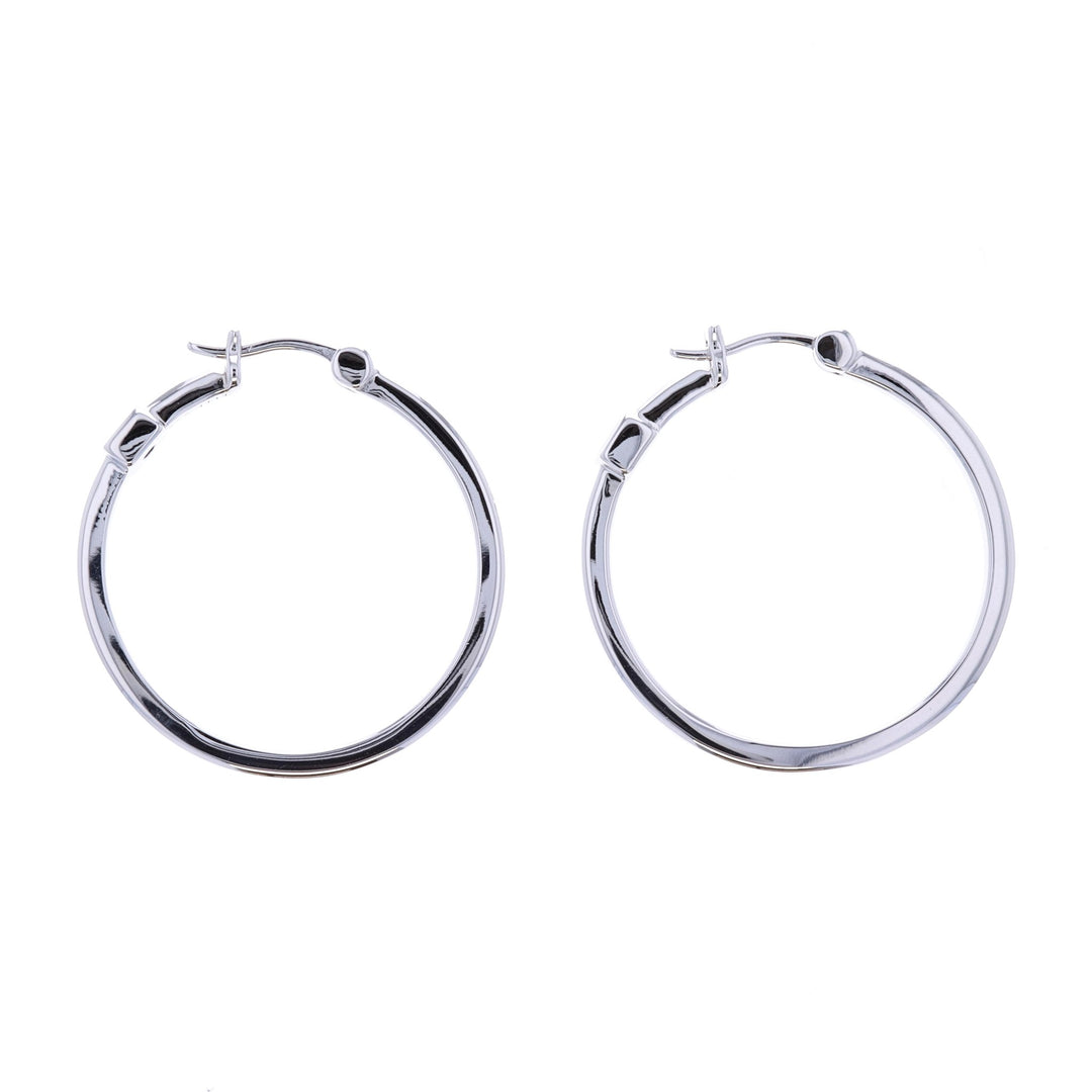 ELLE Sterling Silver 21mm Hoop Earrings