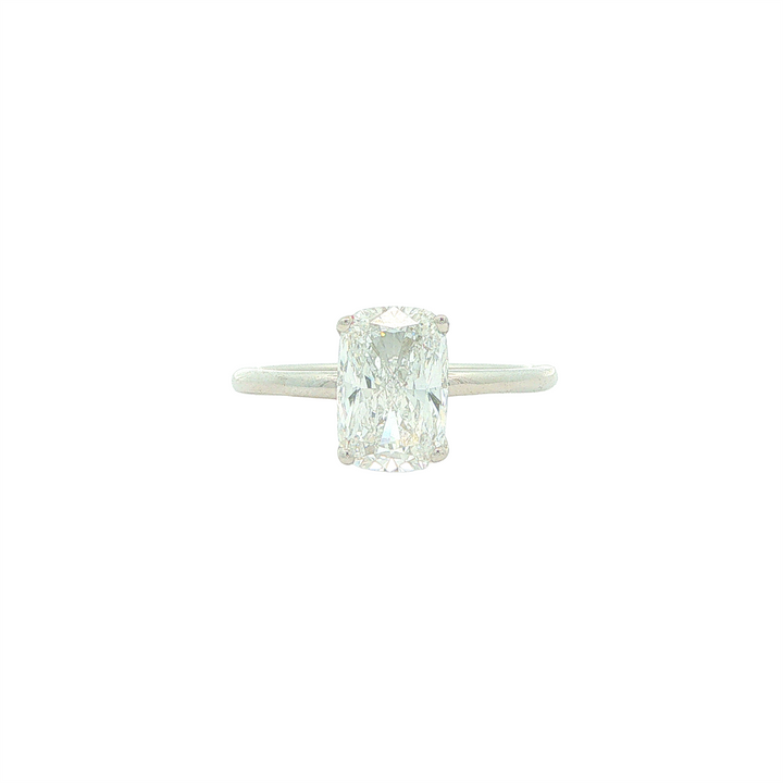 14KT White Gold 2.14ctw Lab Grown Rectangular Cushion Cut Diamond Engagment Ring with Hidden Halo