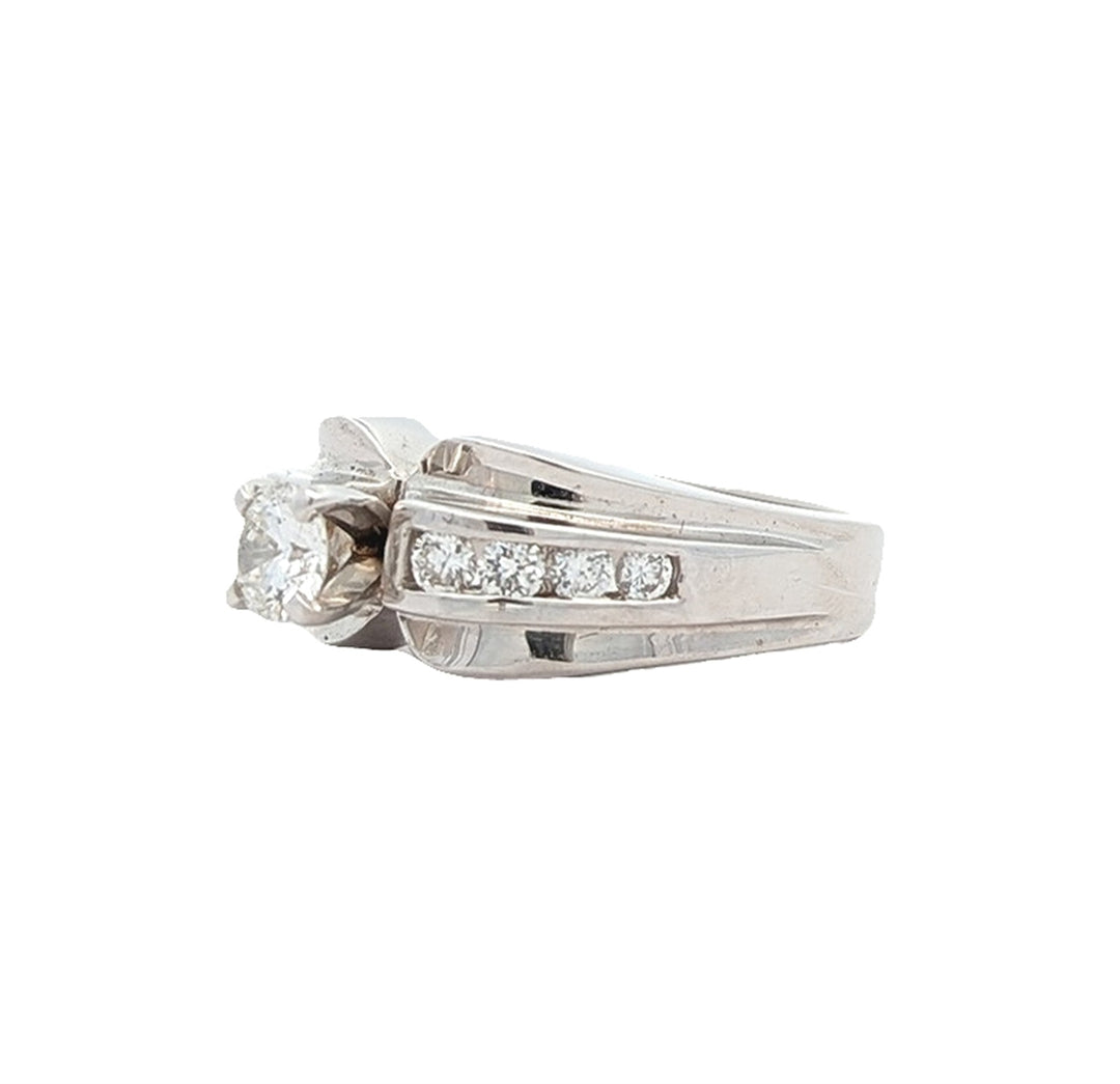 14KT White Gold 0.67ctw Diamond Estate Engagement Ring