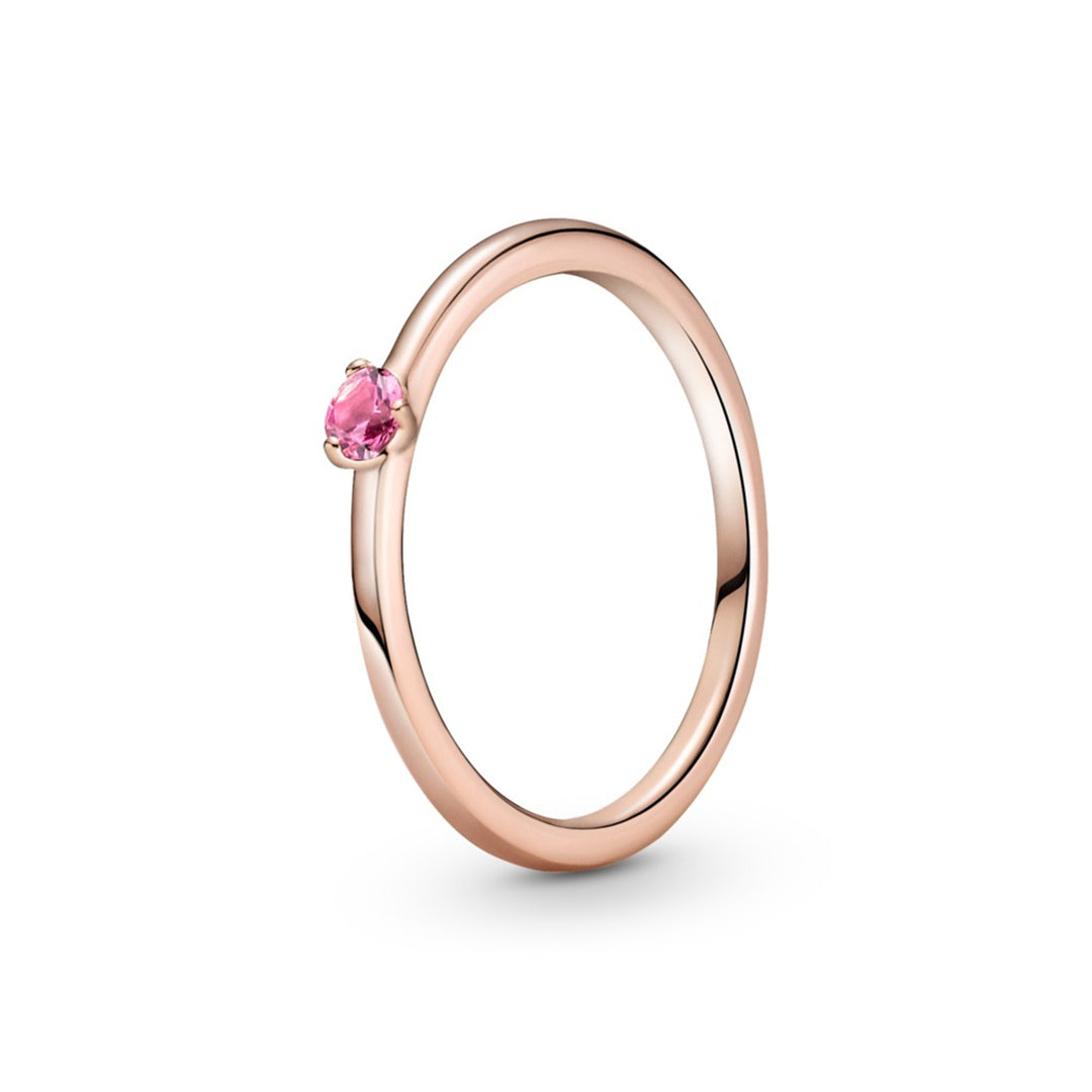 Rose ring with phlox pink crystal