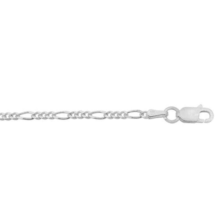 Sterling Silver 16" 2.2mm Figaro Chain