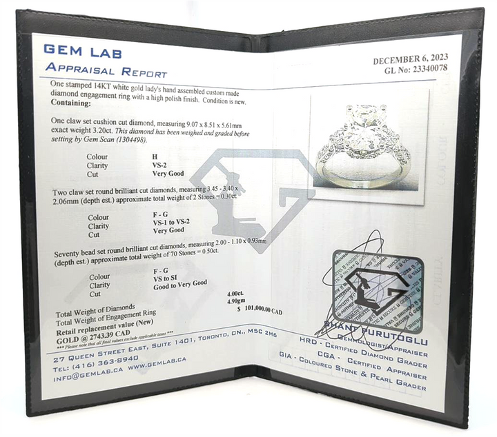 14KT White Gold 4.00ctw Diamond Engagement Ring