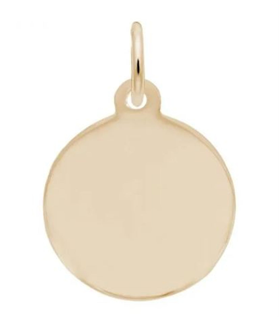 Gold Plated Petite Disc Plain Charm