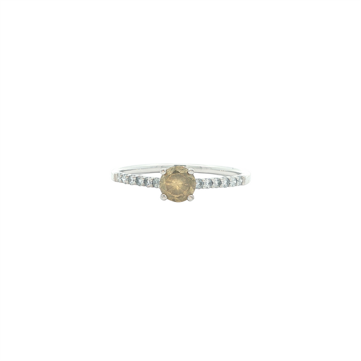 18KT White Gold 0.51ctw Yellow Diamond Engagement Ring
