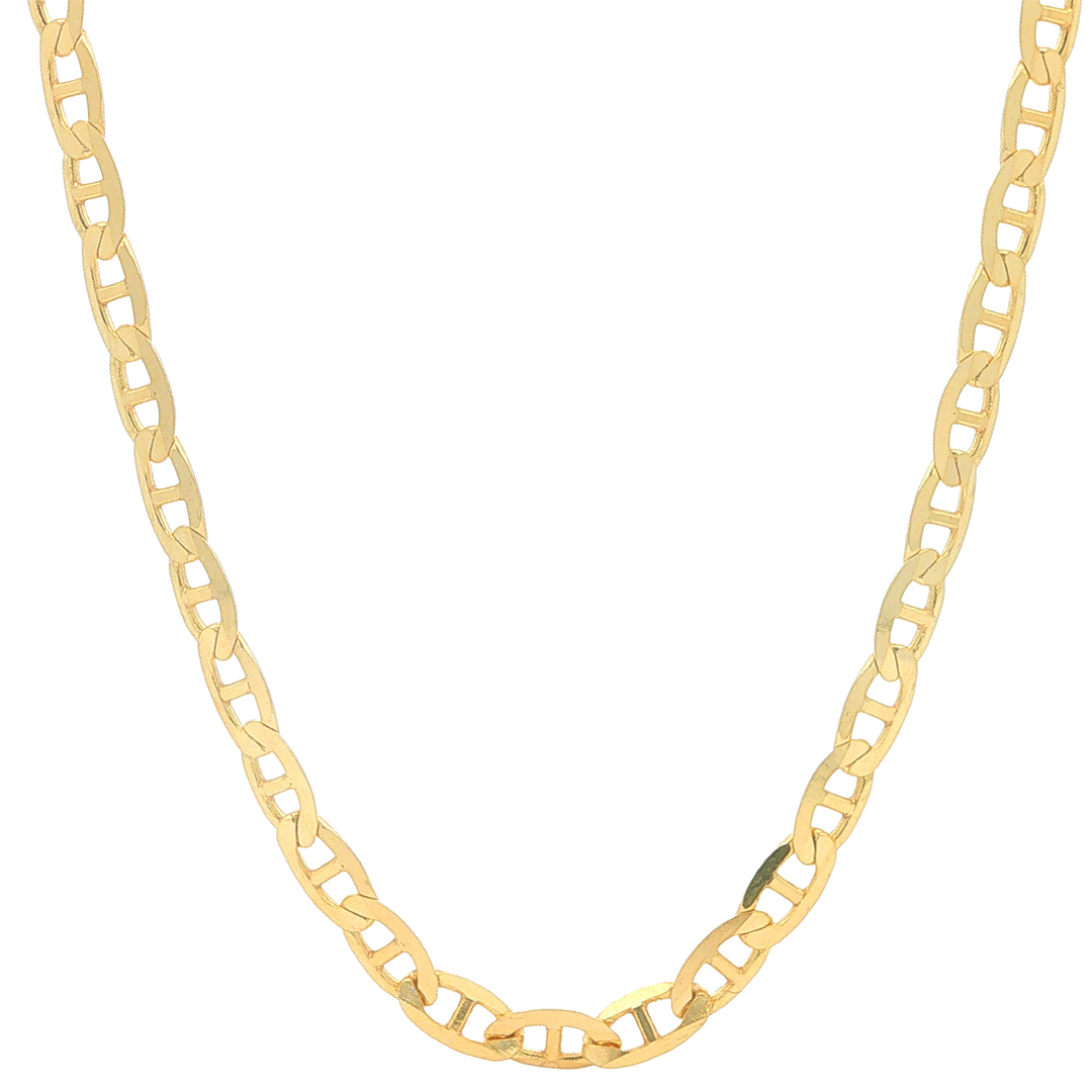 10KT Yellow Gold 4mm Mariner Link Chain 20"
