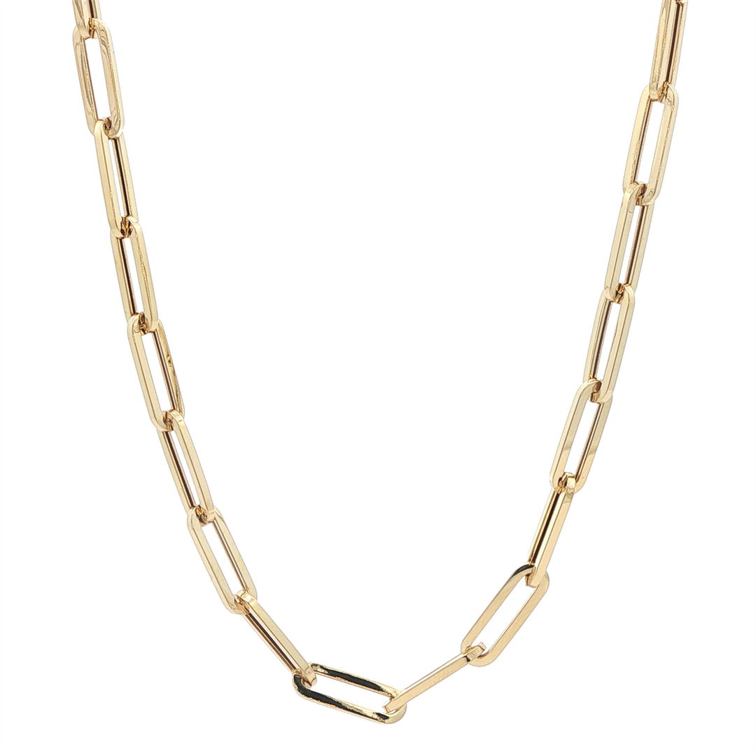 10K Yellow Gold 4mm Paperclip 18" Chain