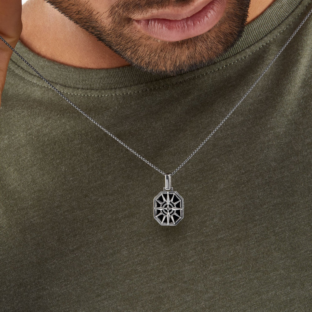 Thomas Sabo Sterling Silver Black Compass Star Pendant