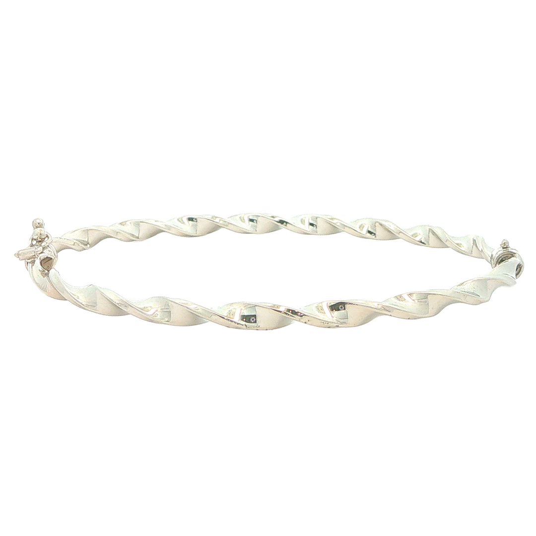 10KT White Gold Twist Bangle Bracelet