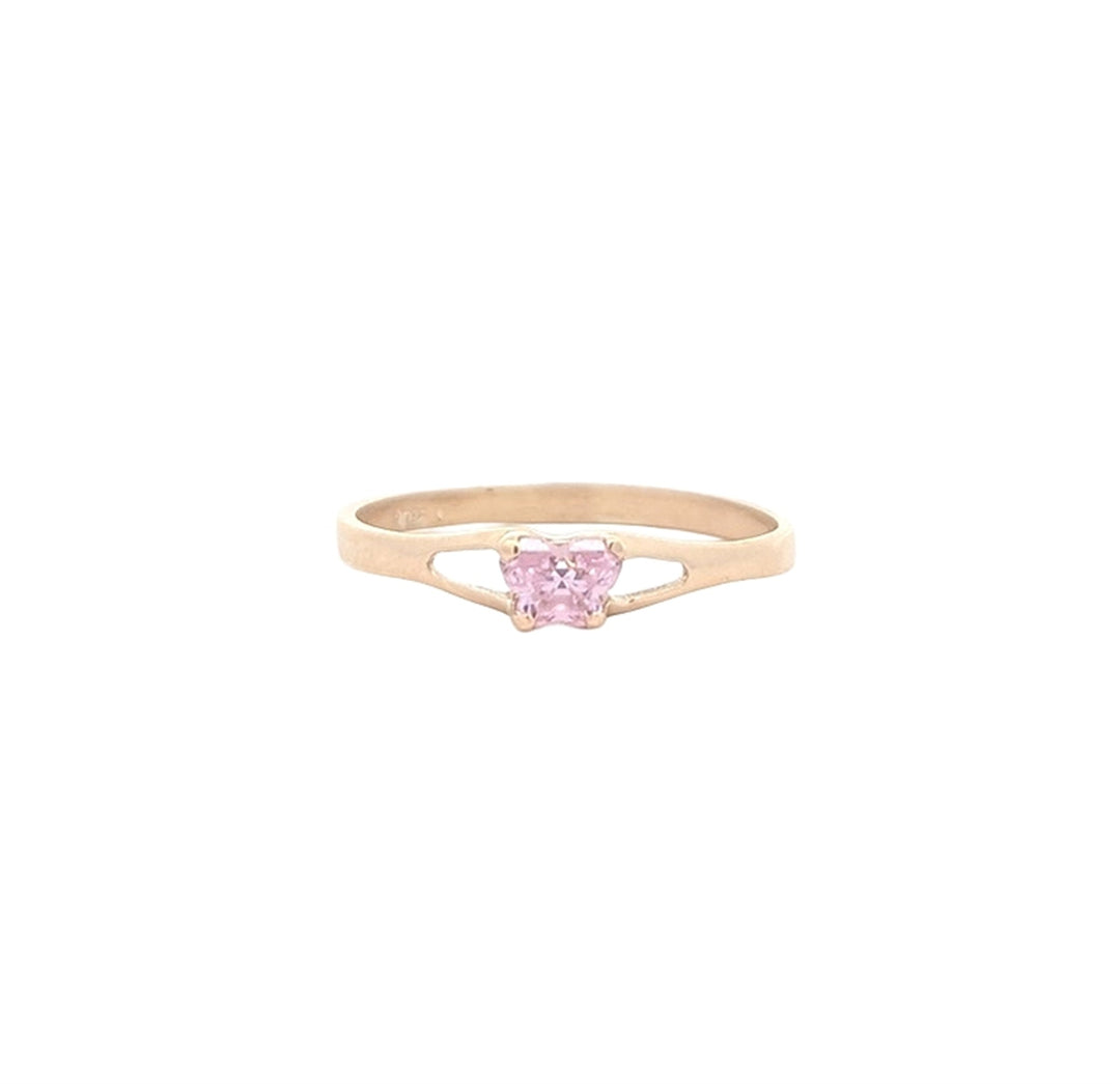 10KT Yellow Gold Butterfly October Birthstone Ring