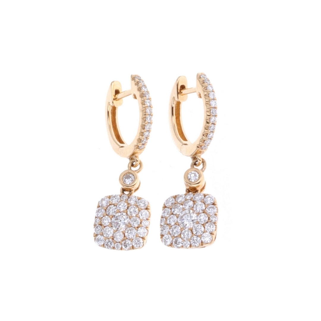 18KT Yellow Gold 1.04ctw Diamond Estate Earrings