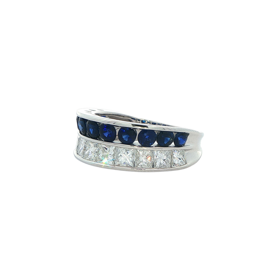14K White Gold Sapphire 2.00ctw Diamond Ring
