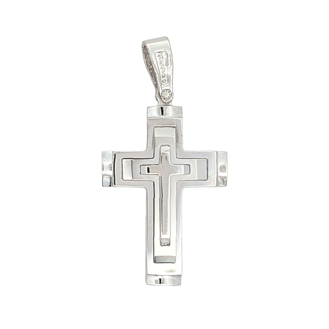 14KT White Gold Estate Cross Pendant