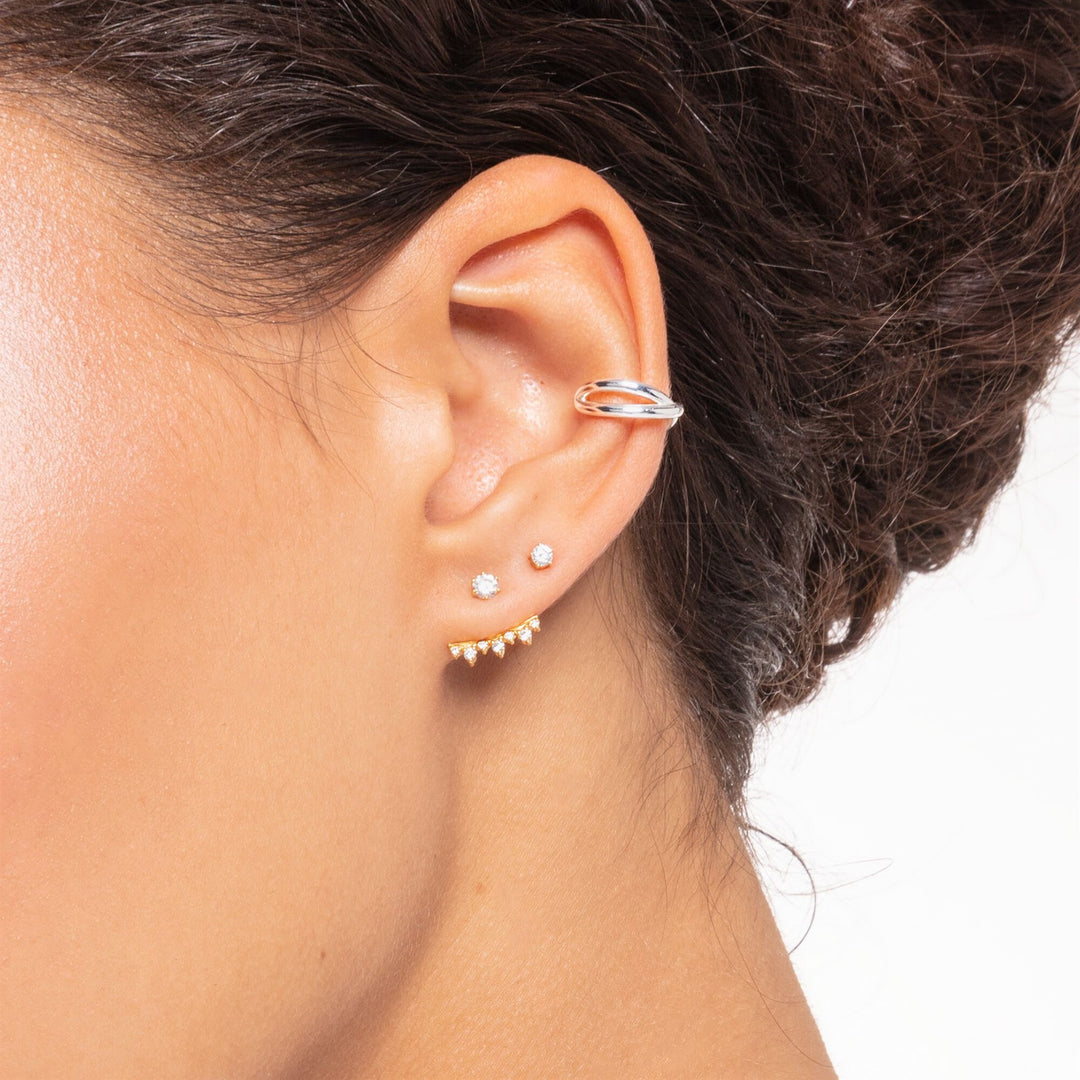 Thomas Sabo Sterling Silver Gold Plated CZ Single Stud Earring