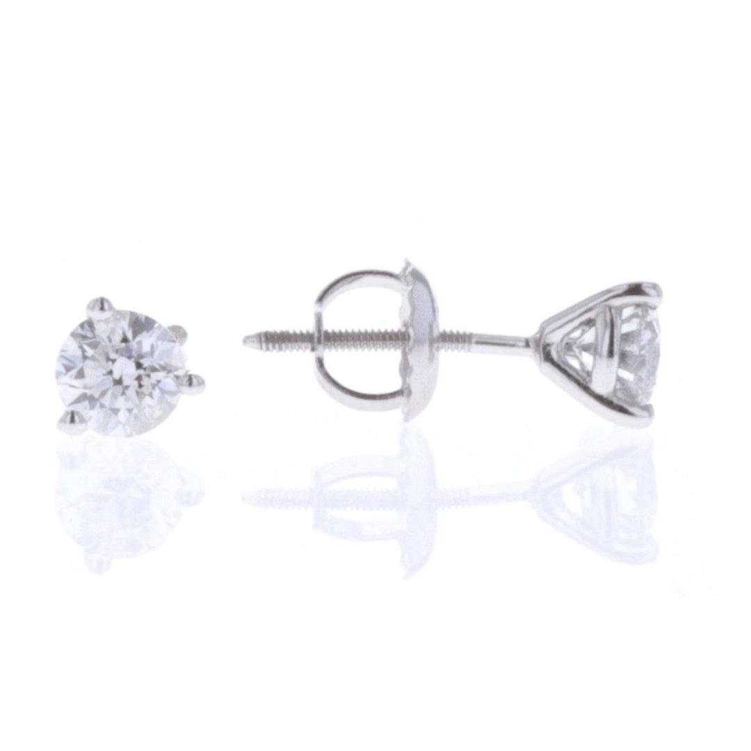 14KT White Gold 0.60ctw Diamond Estate Stud Earrings
