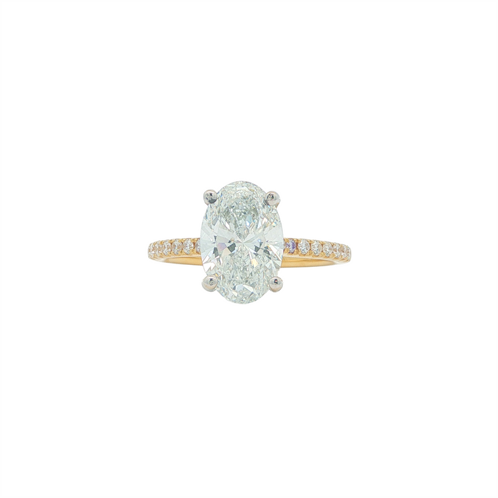 18KT Two-tone Gold 2.82ctw Oval Lab Grown Diamond Engagement Ring