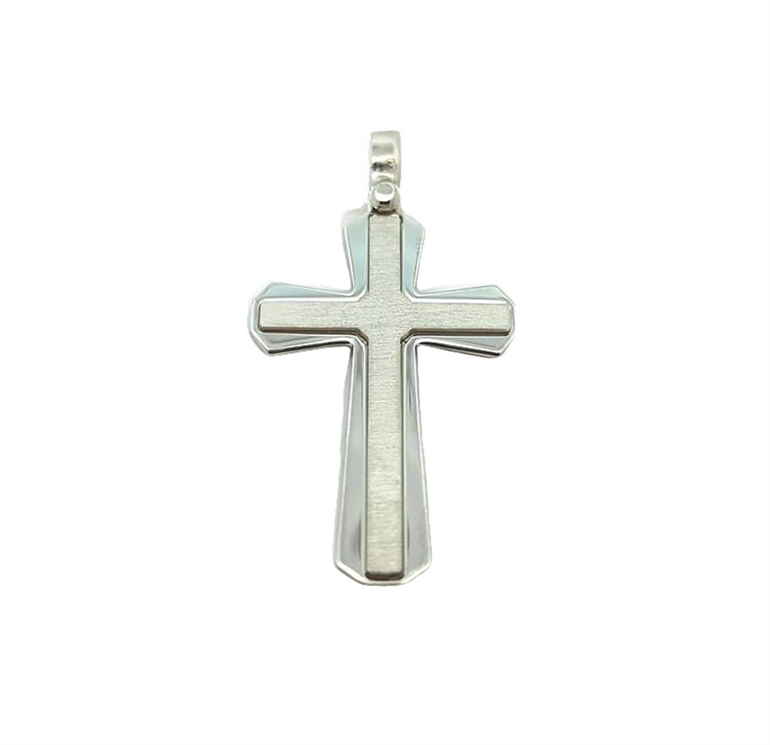 10KT White Gold Fancy Cross Pendant