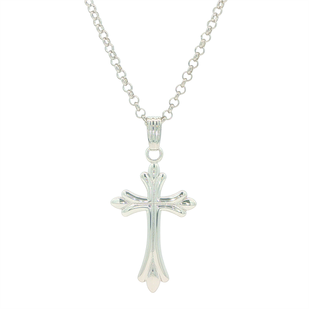Sterling Silver Cross Pendant Necklace 18"