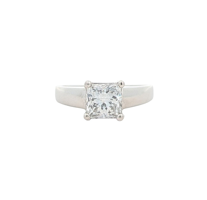 Platinum 1.53ctw Enhanced Diamond Estate Engagement Ring