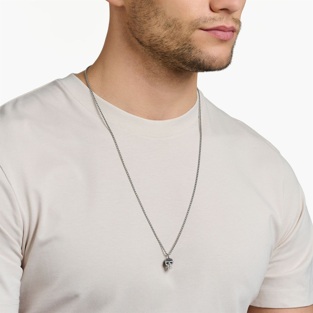 Thomas Sabo Sterling Silver Black CZ Skull Pendant