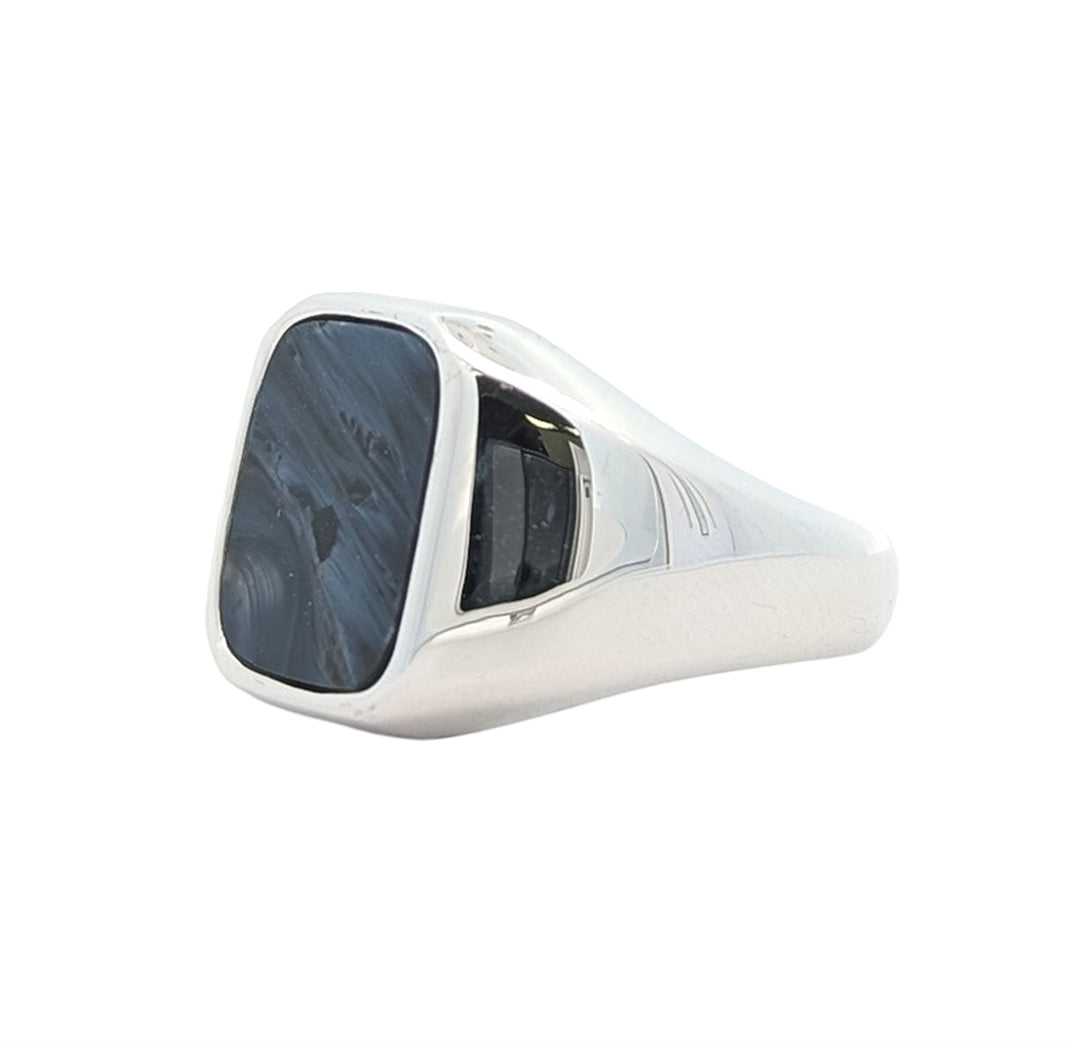 Sterling Silver Pietersit Blue Ring