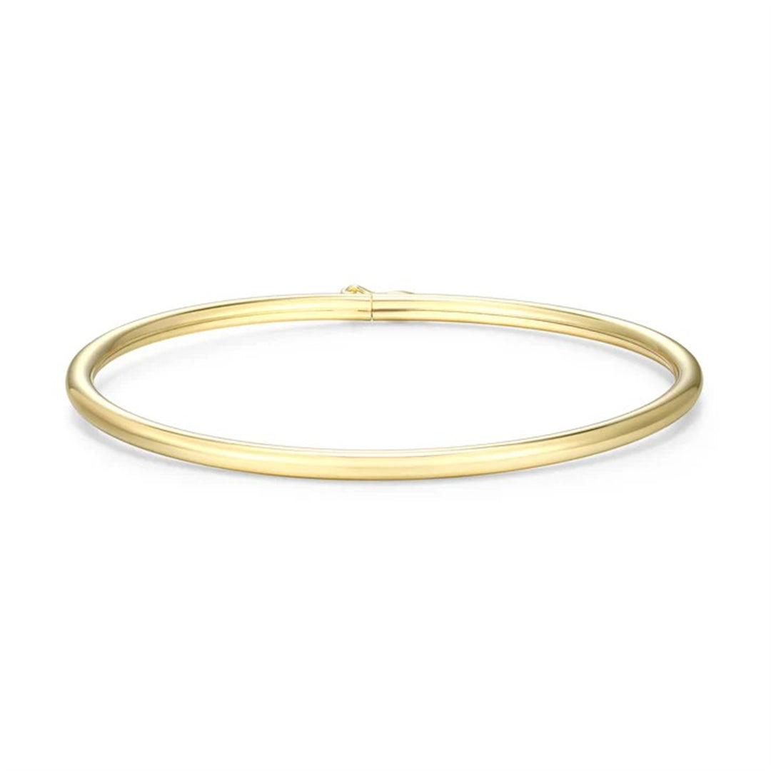 REIGN Gold Plated Sterling Silver Minimalist Bangle Bracelet