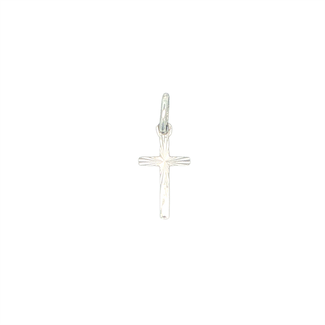 10KT White Gold Cross (1.5 x 0.75cm)