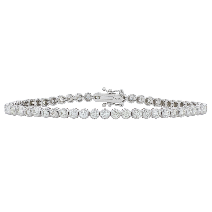 14KT White Gold 3.00ctw Diamond Tennis Bracelet 7.25"