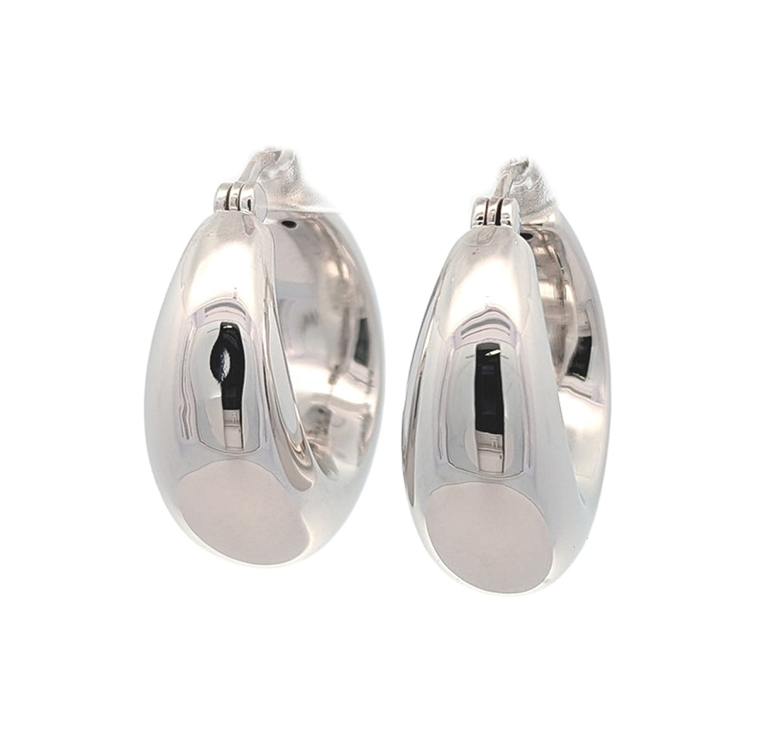 REIGN Sterling Silver Gradual Hoop Earrings