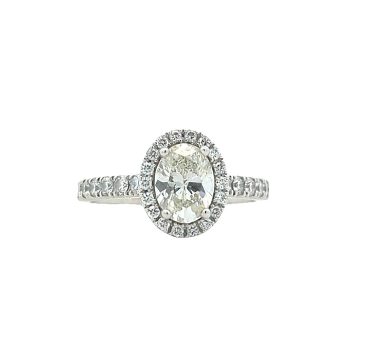 14KT White Gold 1.36ctw Diamond Estate Engagement Ring