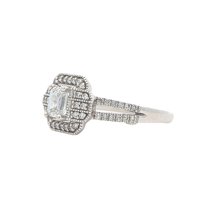 18KT White Gold 0.70ctw Diamond Estate Engagement Ring