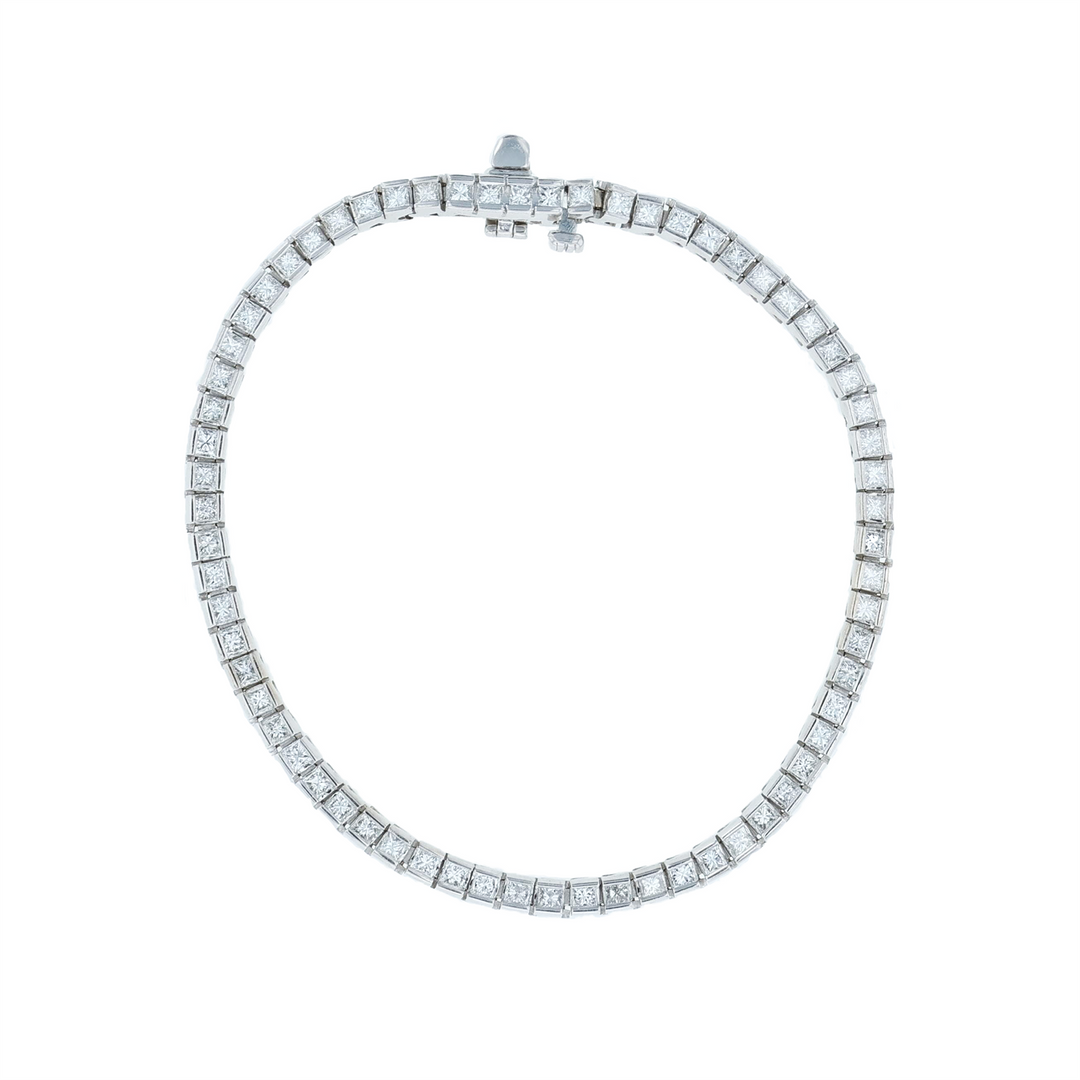 14KT White Gold 3.00cttw Diamond Estate Tennis Bracelet 6.75"