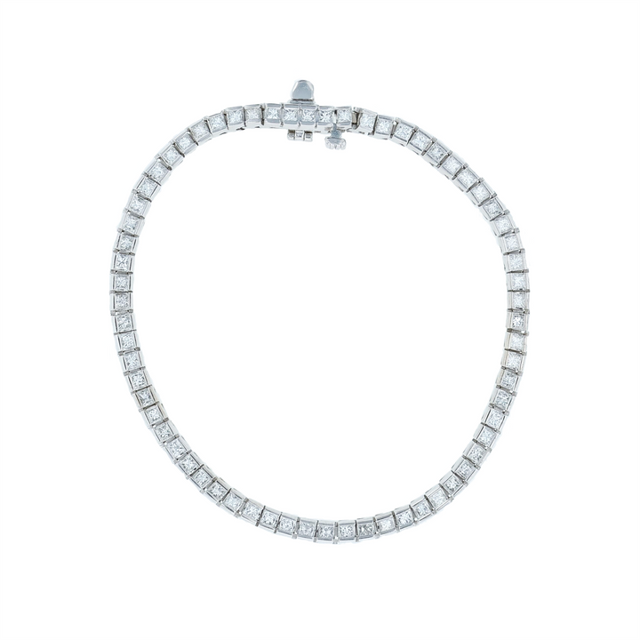 14KT White Gold 3.00cttw Diamond Estate Tennis Bracelet 6.75"