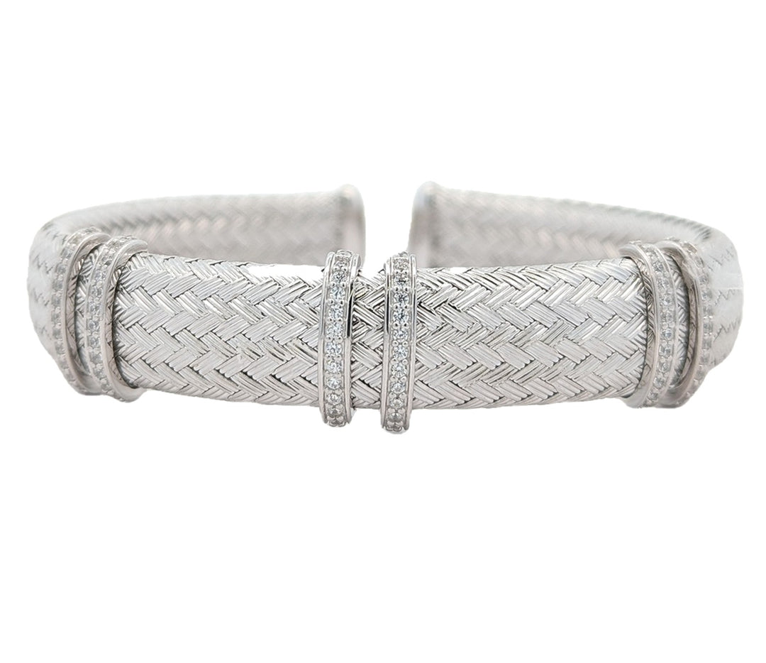 Charles Garnier "Ferrara" Woven CZ Station Cuff