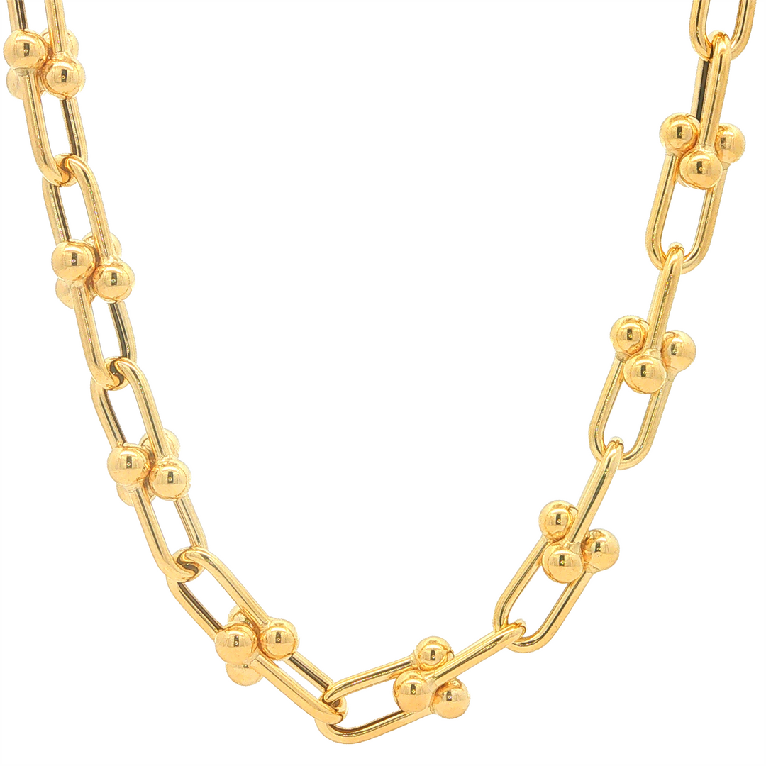 14K Yellow Gold Hardware Link Chain 20"