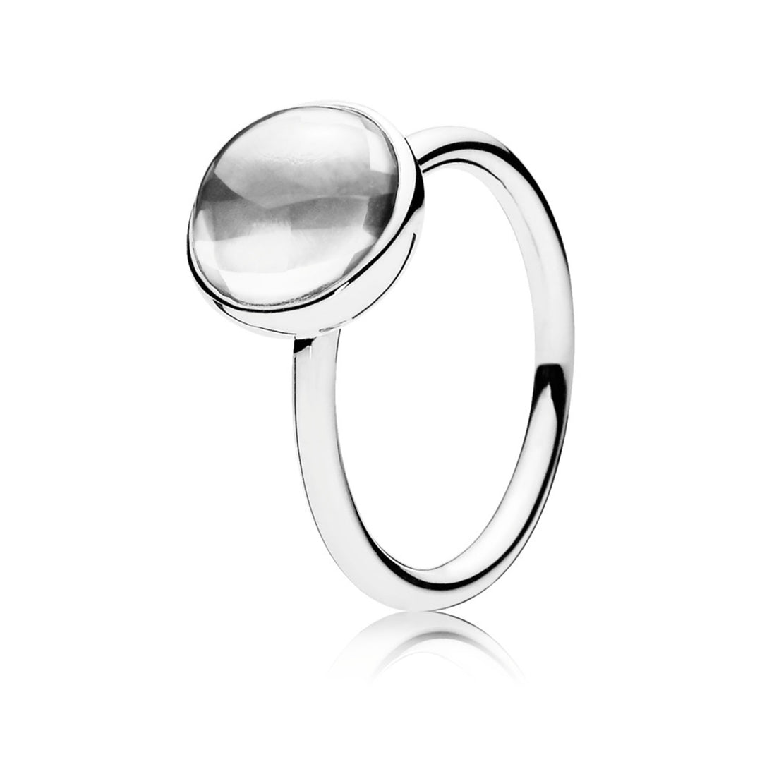 Ring Poetic Droplet with Clear CZ