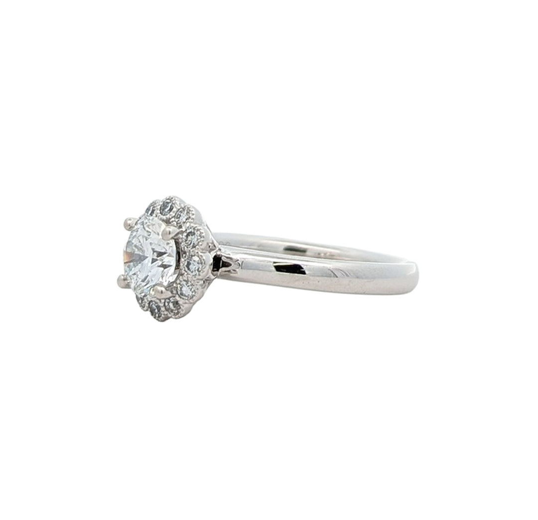 18KT White Gold 0.86ctw Canadian Diamond Estate Engagement Ring