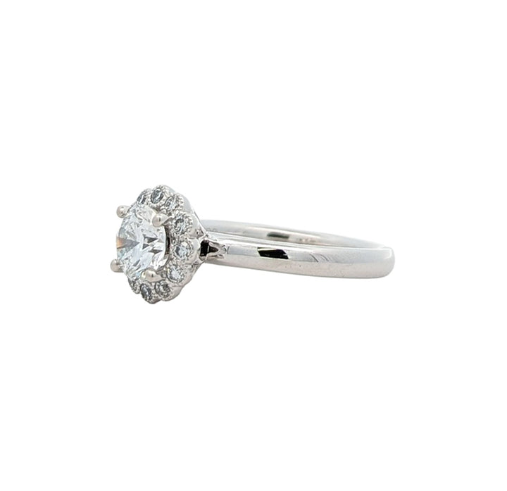 18KT White Gold 0.86ctw Canadian Diamond Estate Engagement Ring