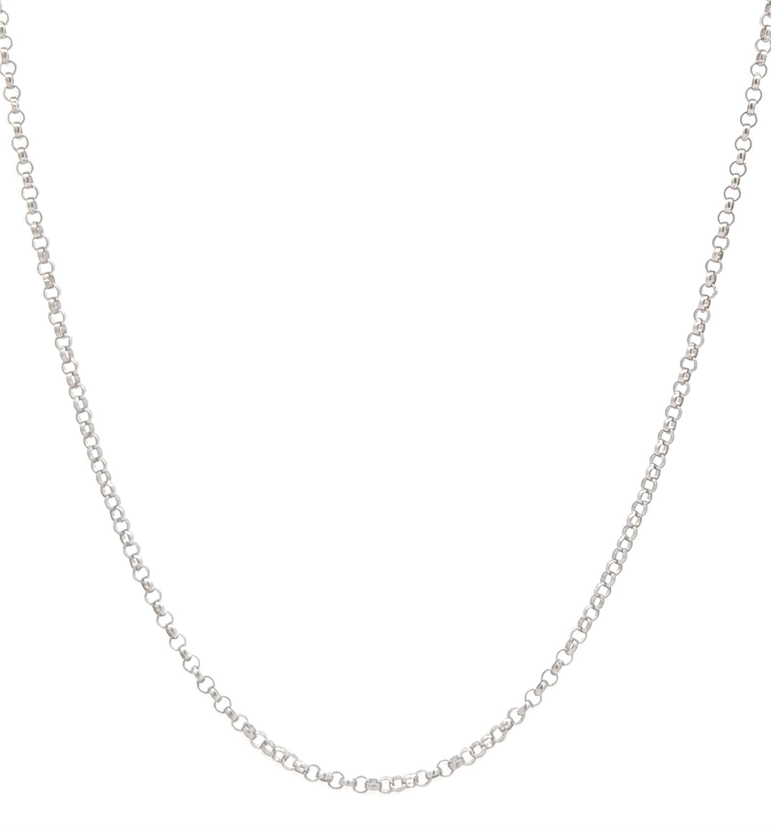 10K White Gold Fine Rolo Chain 17"