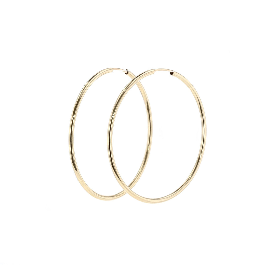 10KT Yellow Gold 40mm Hoop Earrings